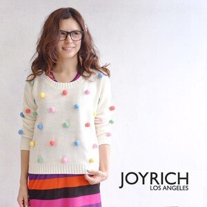 JOYRICH 【楽天市場】【送料無料】カラフルなポンポンが全面を飾るざっくりニットウエア。レトロポップなセーターで冬も色鮮やかに♪/レディース/長袖/ニットウェア/JOY-F1240PO/FEMME◆JOY RICH（ジョイリッチ）Color Dots Crew：イーザッカマニアストアーズ