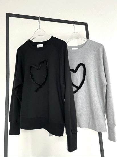 BayBee Heart raglan sweat(gray)