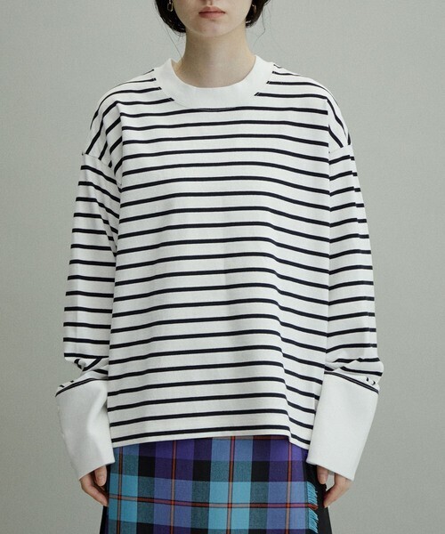 ADAM ET ROPE' ボーダーカフスロンTEE