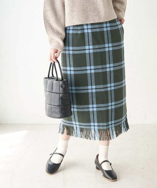 ROPE' PICNIC coffeeチェックアイラインスカート