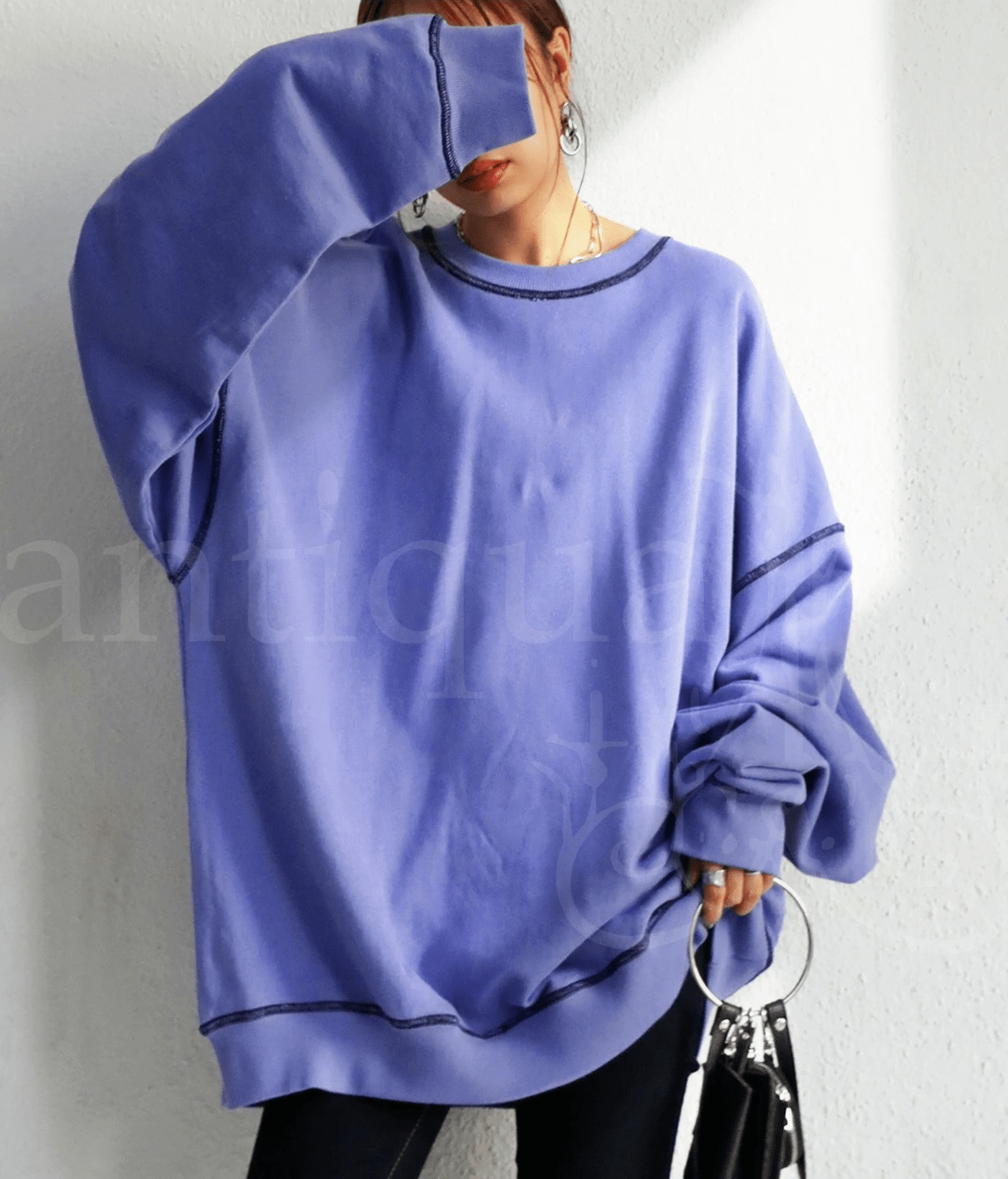 antiqua 配色ステッチプルオーバー レディース トップス プルオーバー・za-00095u