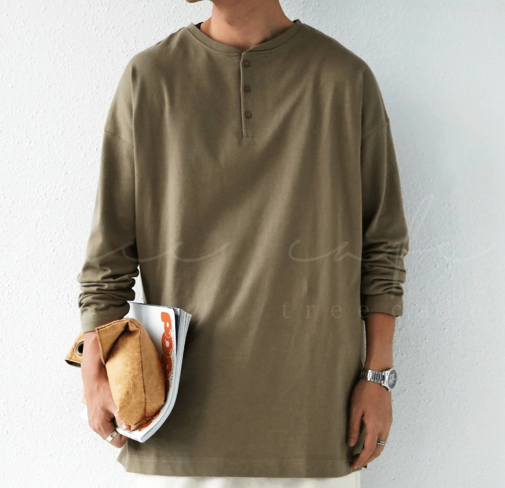 antiqua ヘンリーネックバスクT メンズ ロンT Tシャツ トップス 綿・za-00098