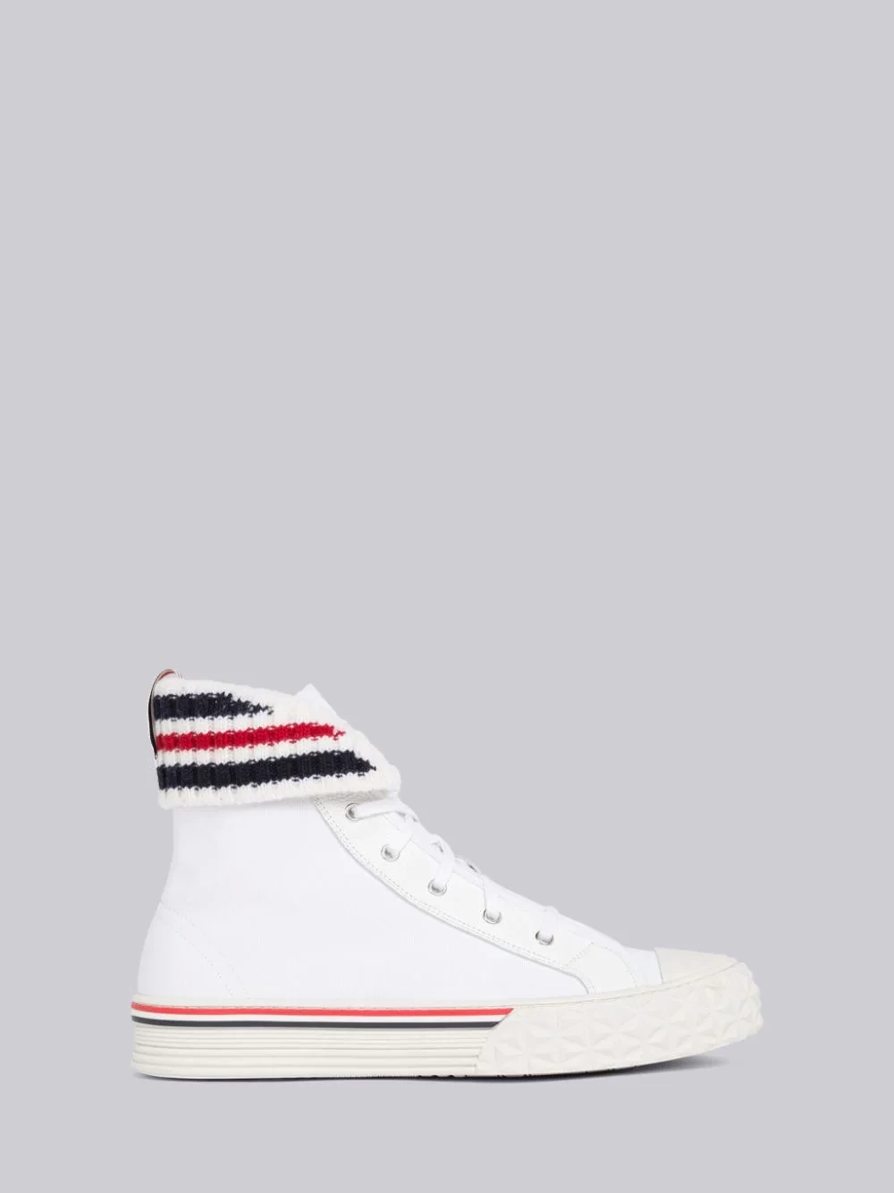 THOM BROWNE. NEW YORK キャンバス タータン カレッジ ハイトップ