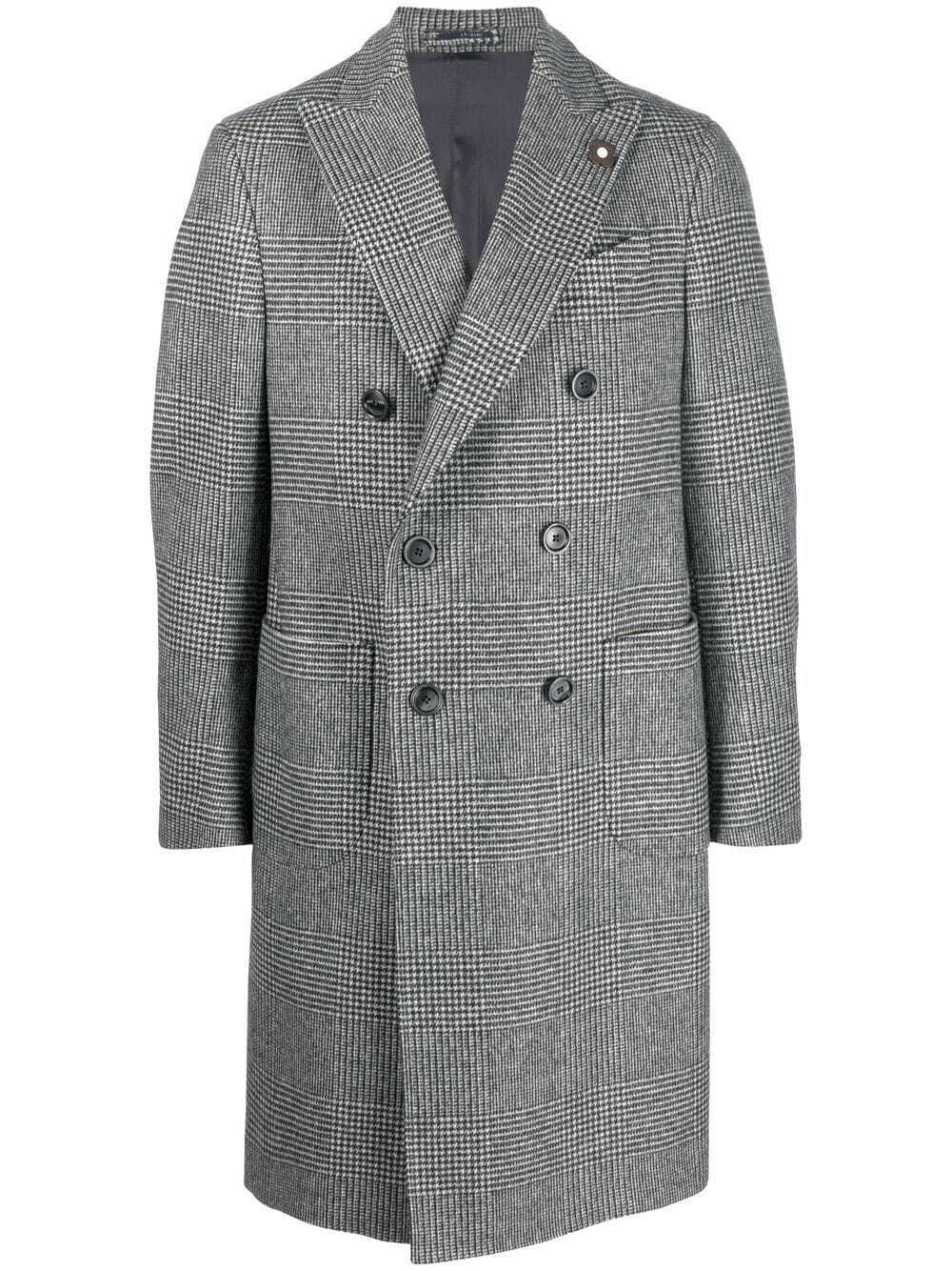 Lardini チェック ダブルコート