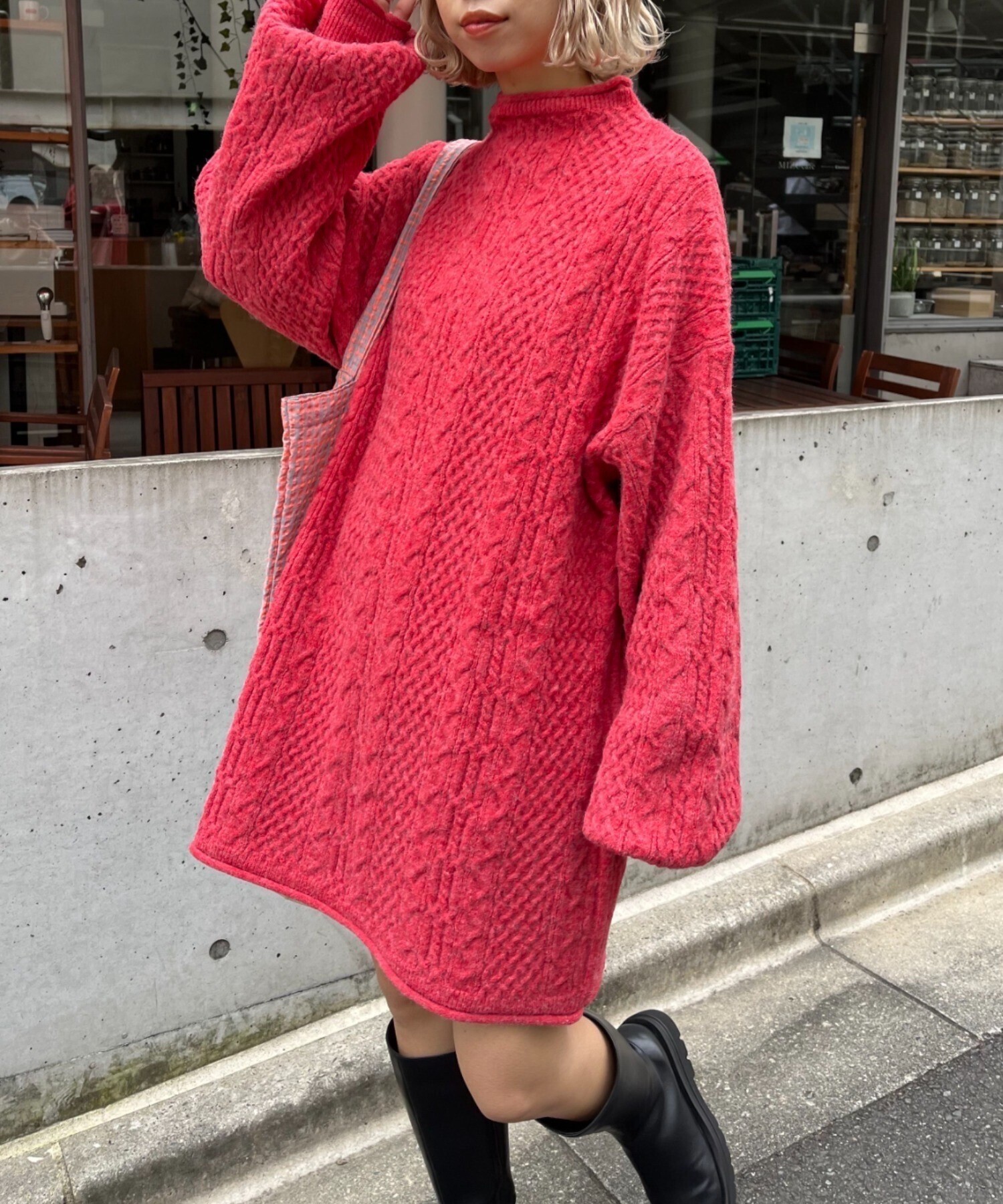Ciaopanic バックオープンケーブルニットチュニックワンピ