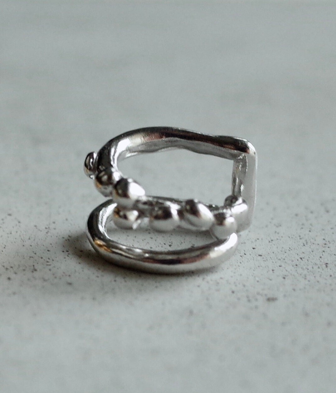 warmth Rough Tsubu&Plain EarCuff