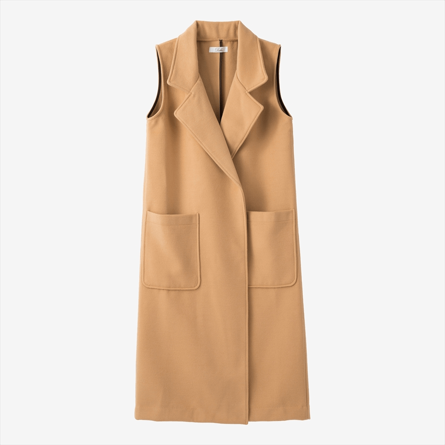 maison de Dolce. ロングコートジレ【camel】