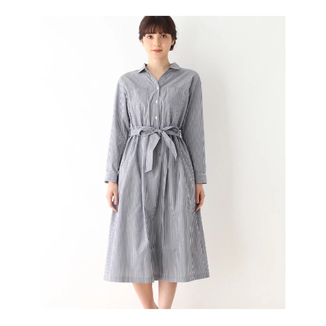 grove マキシストライプシャツワンピース