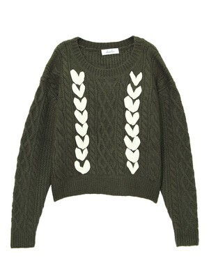 dazzlin リボン編上げニットトップス