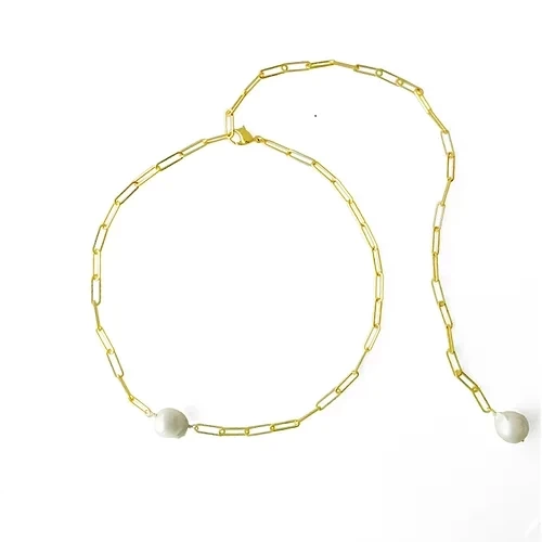 C'esoi Back Design Necklace(Pearl)