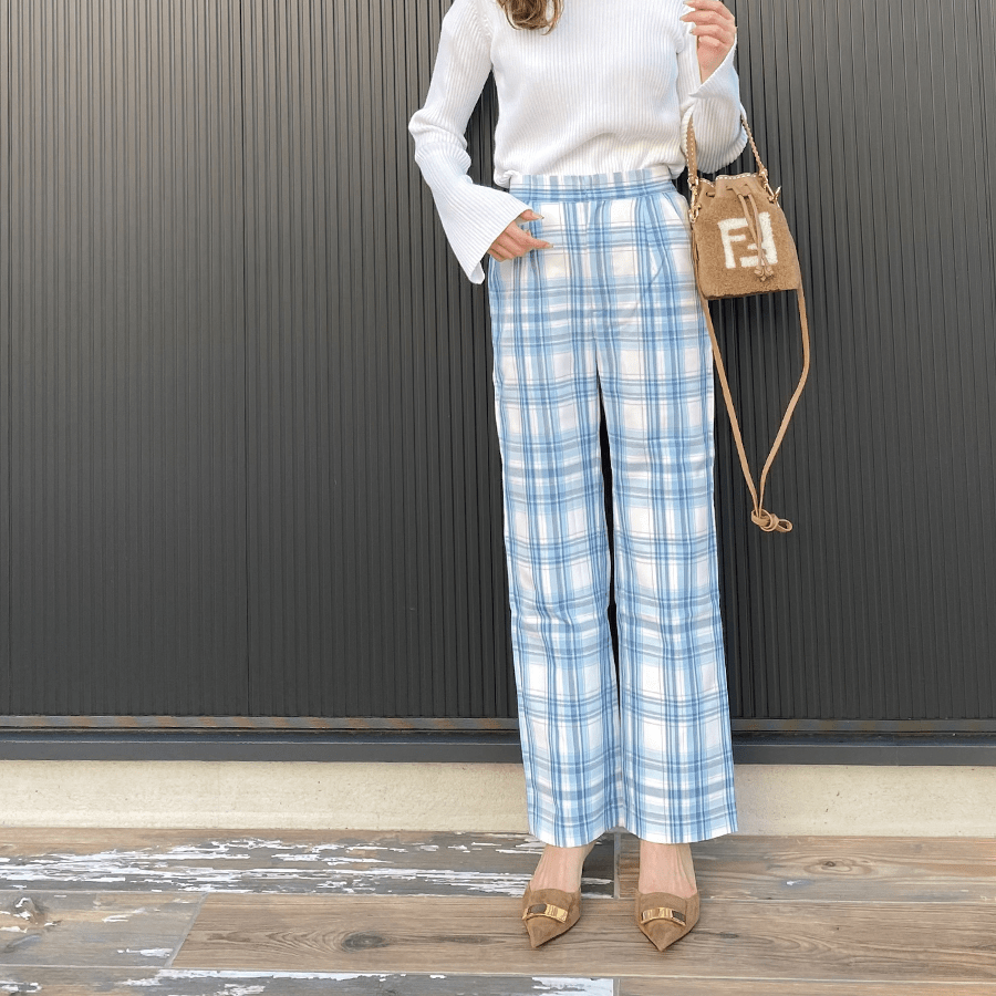 maison de Dolce. ストレートチェックパンツ【blue】S