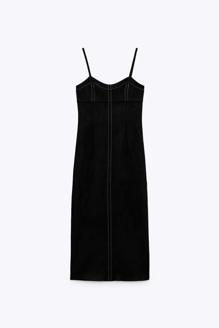 ZARA フェイクスエードワンピース