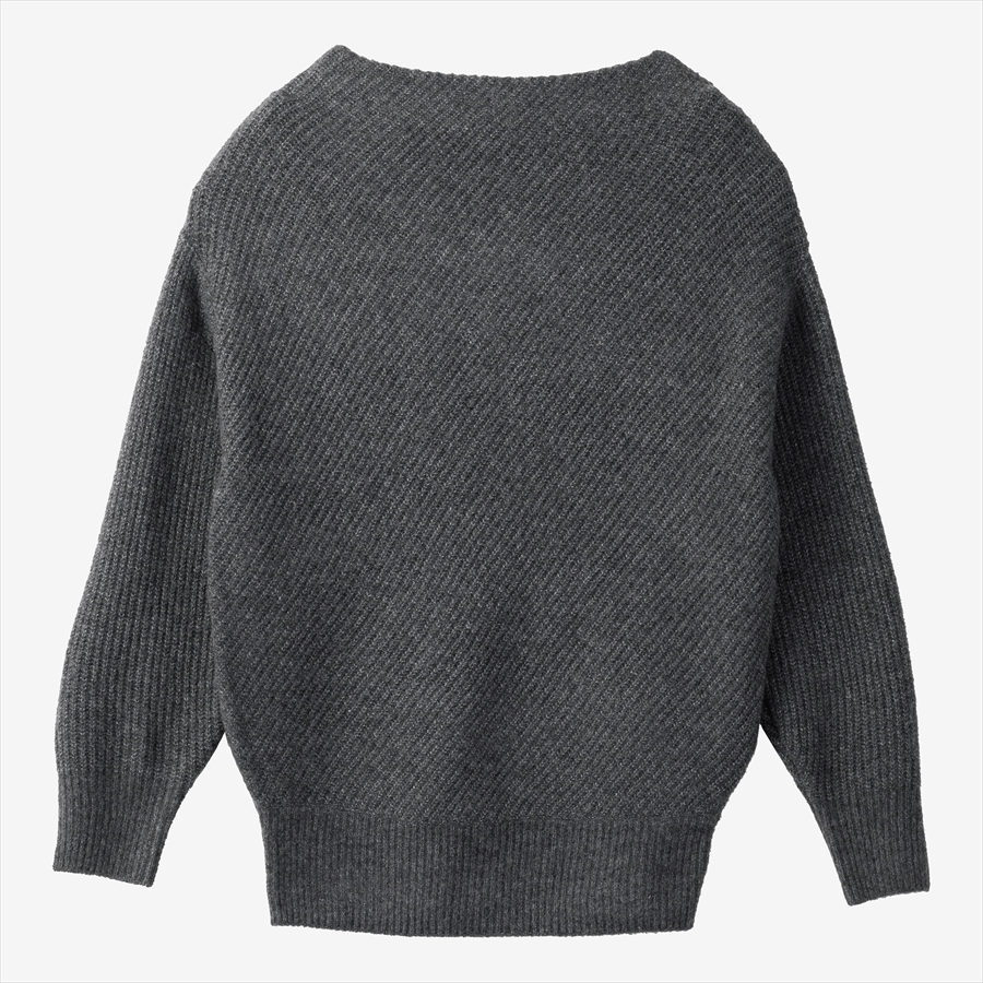 maison de Dolce. 後ろV畦編みニット【gray】
