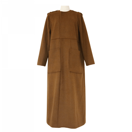 BayBee nocollar long coat(brown)