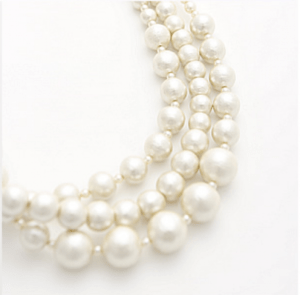 raffia Cotton pearl necklace