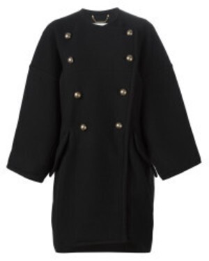 Chloé Double Breasted Coat in Black