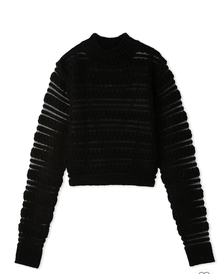Lily Brown シアーボーダーニットトップス