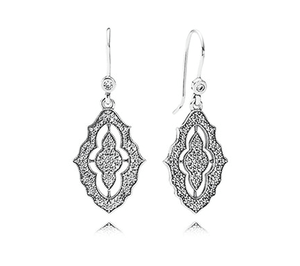 PANDORA SILVER HANGING EARRINGS WITH CUBIC ZIRCONIA