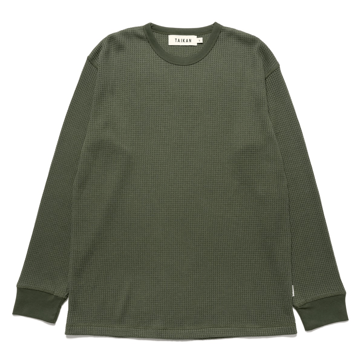 TAIKAN L/S ワッフルニット カーキグリーン