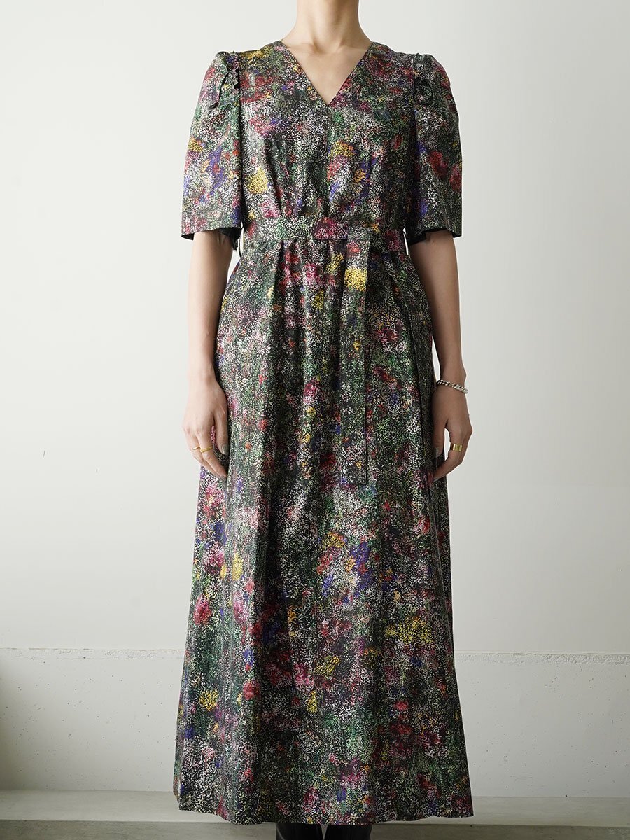 AKIRANAKA Pointillism unfastened sleeve Dress