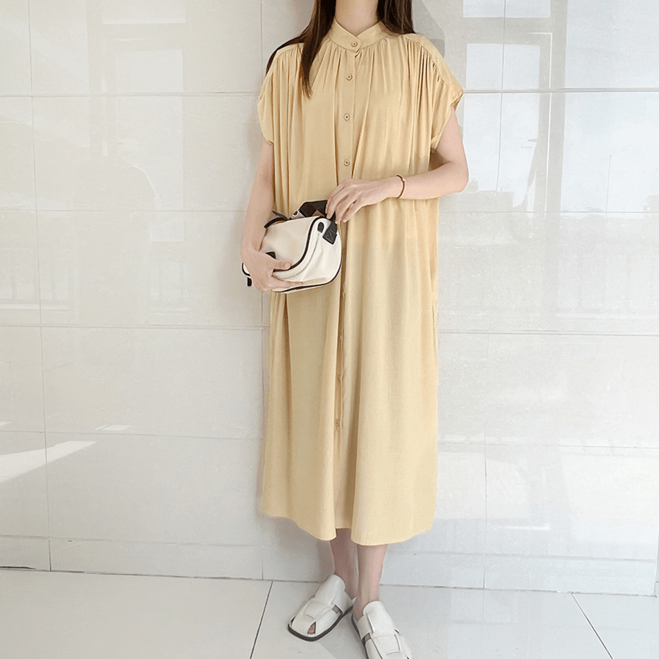 Doux Belle フレンチスリーブシャツワンピース