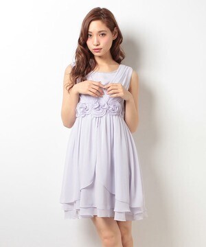 Debut de Fiore カシュクールアジロフレアーワンピース