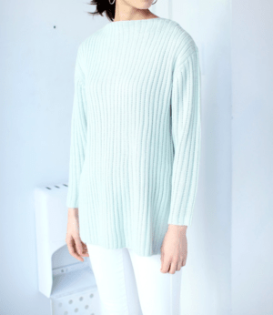 AZUL by moussy ACバルキーワイドリブスリットチュニックプルオーバー