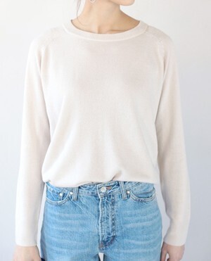 AZUL by moussy ウォッシャブルソフトタッチクルーネックニットプルオーバー