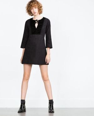 ZARA ブラックベロア ミニドレス