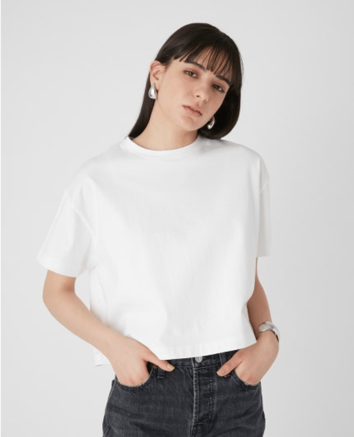 Mila Owen ショート丈ハーフスリーブワイドTシャツ【ウォッシャブル】
