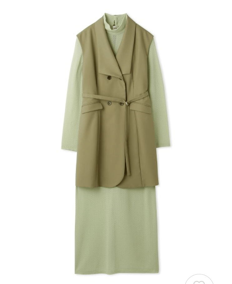 Lily Brown ジレ＆ストレッチレースワンピース
