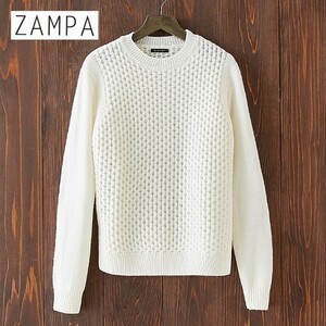 ZAMPA クルーネック地柄プルオーバー