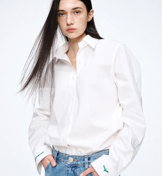MARDI MERCREDI POPLIN SHIRT CUFF NEEDLEWORK