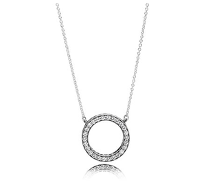 PANDORA PANDORA LOGO REVERSIBLE COLLIER WITH CLEAR CUBIC ZIRCONIA
