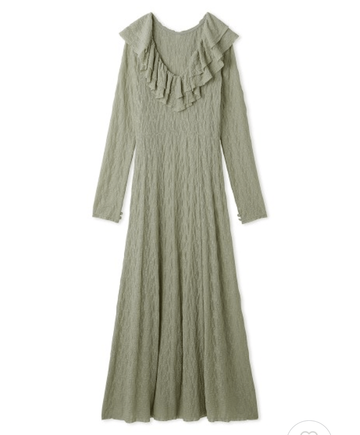 Lily Brown ラッフルフリルストレッチレースワンピース