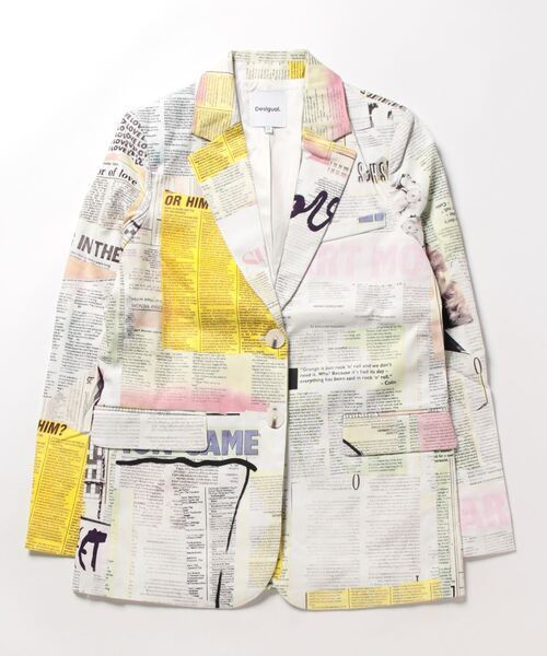 Desigual ニュースペーパーコラージュ ブレザー