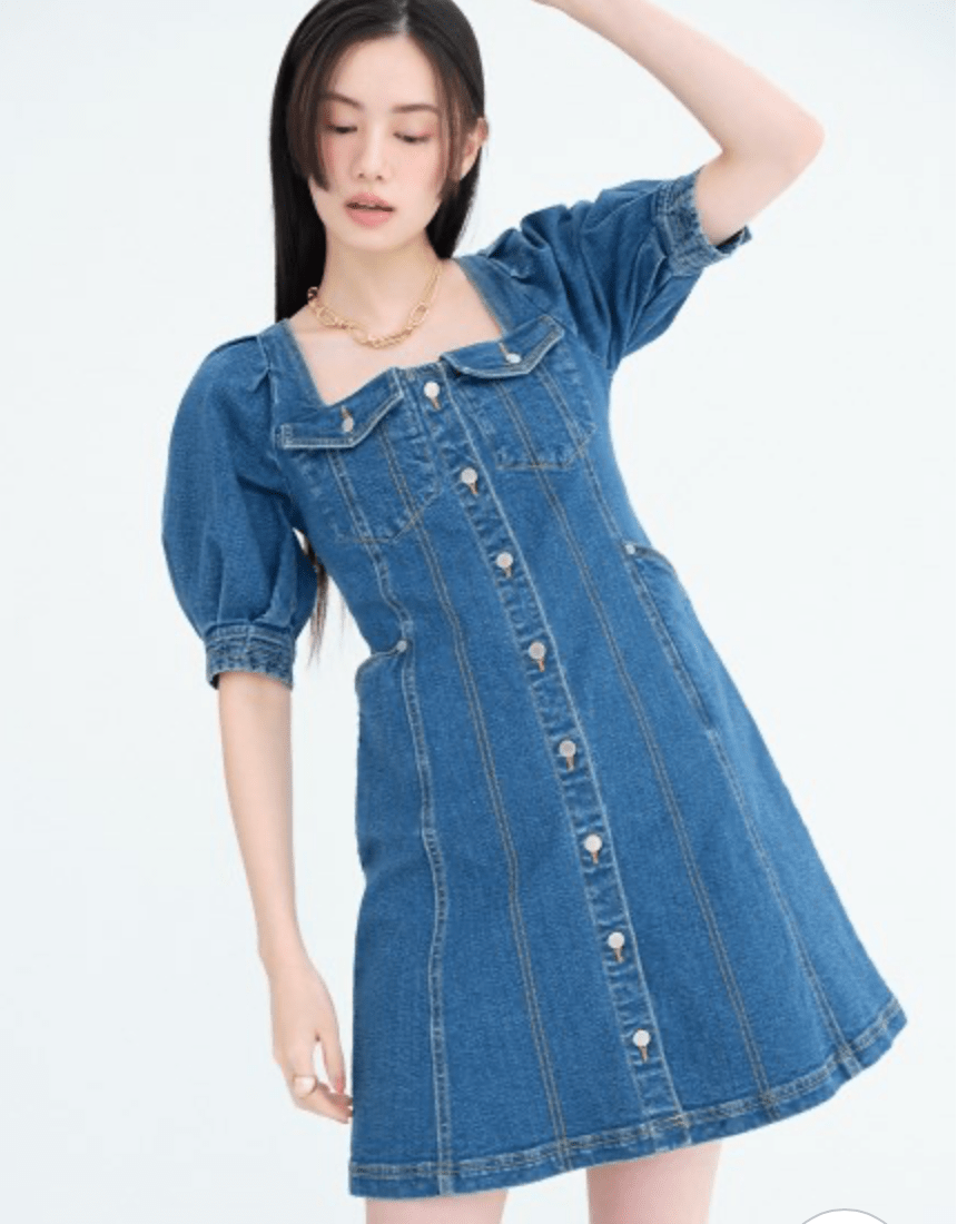 Lily Brown ボリュームスリーブミニワンピース