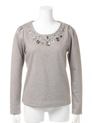 LADYMADE モノトーンビジュー長袖TOPS