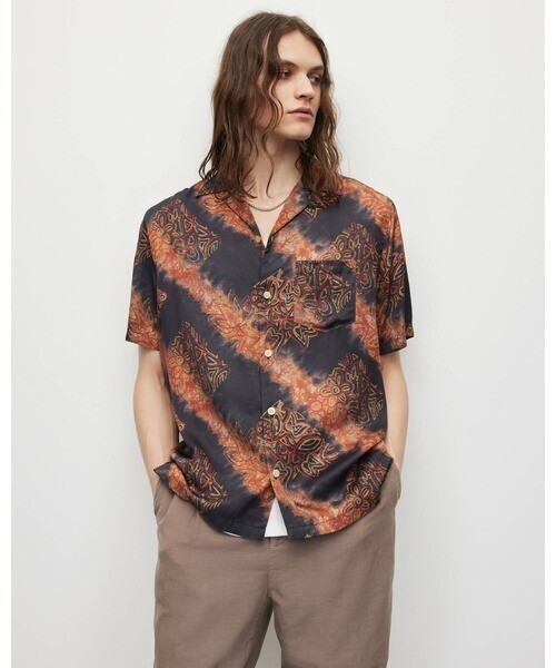 ALLSAINTS ZIPO TIE DYE SHIRT