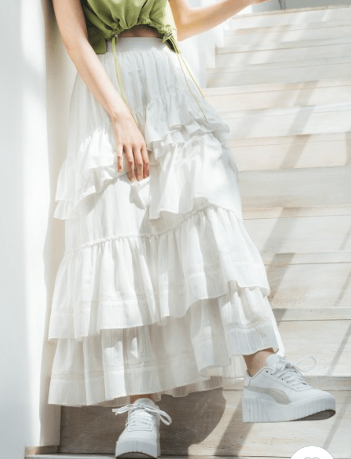 Lily Brown ランダムティアードスカート