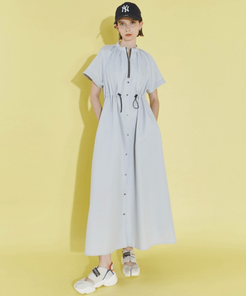 A+TOKYO ハーフジップオープンワンピース