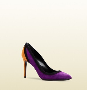 GUCCI colourblock suede pumps