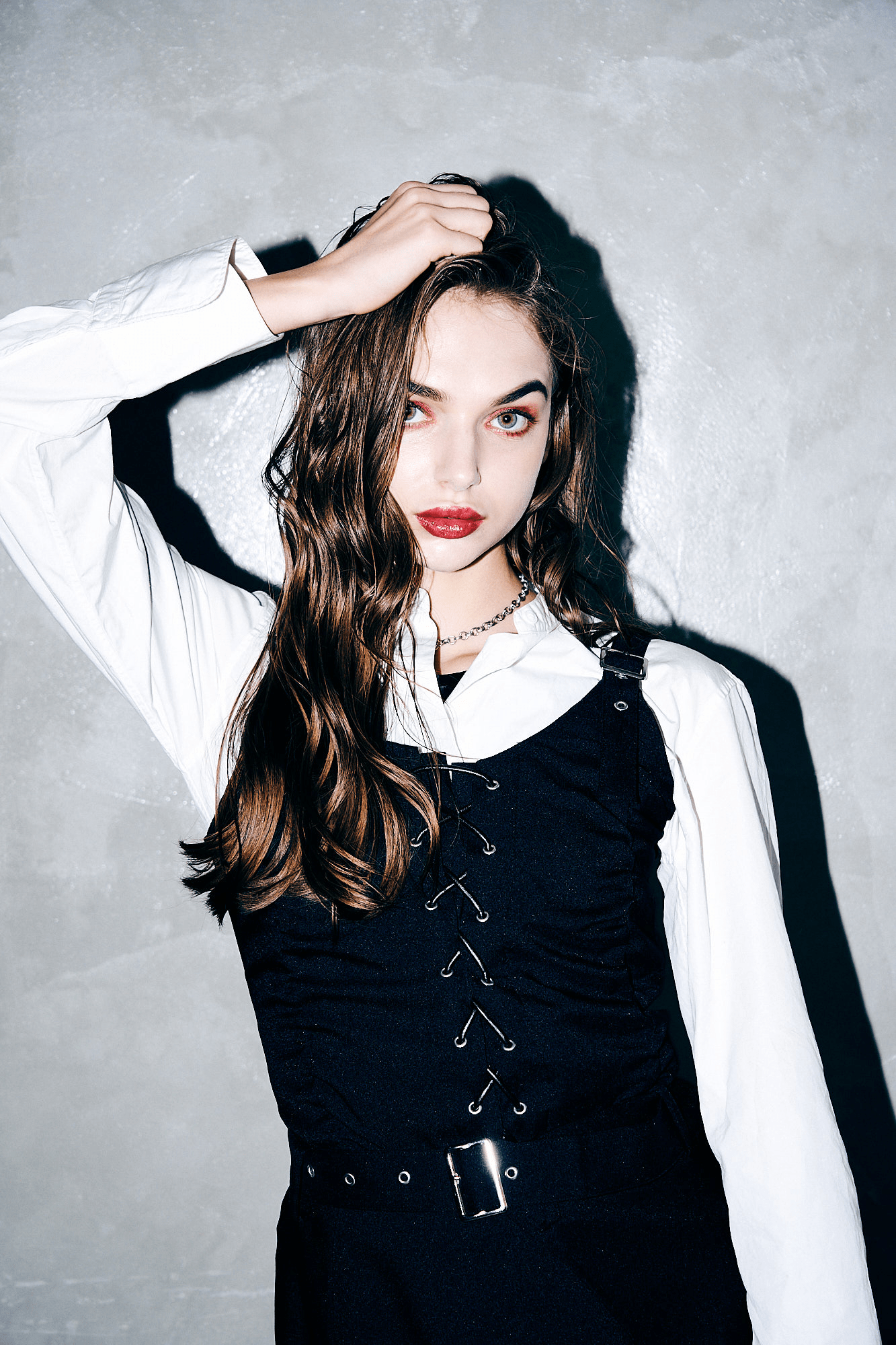 ADDIXY LACE-UP GATHER BUSTIER / BLACK