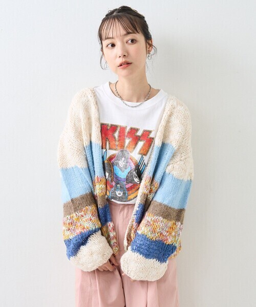 FREAK'S STORE ミックスニット カーディガン