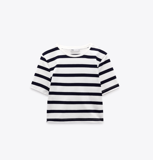 ZARA クロップド ストレッチ Ｔシャツ