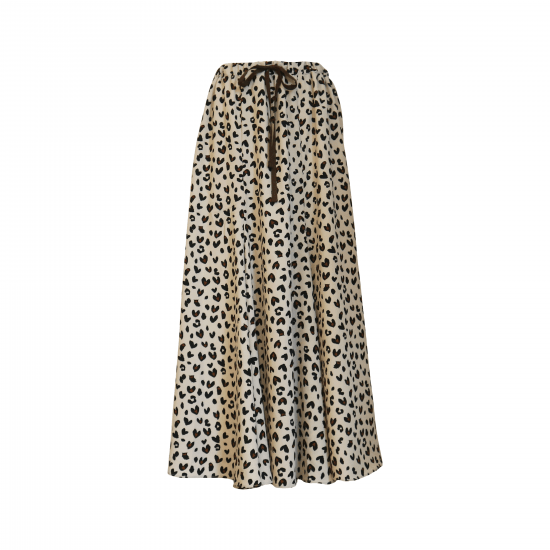 BayBee Heart leopard flare skirt