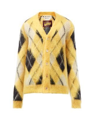 MARNI アーガイル モヘア カーディガン