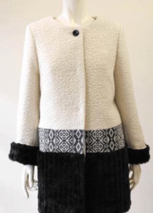 trois 【T53-3416】ファー切替ロングコート