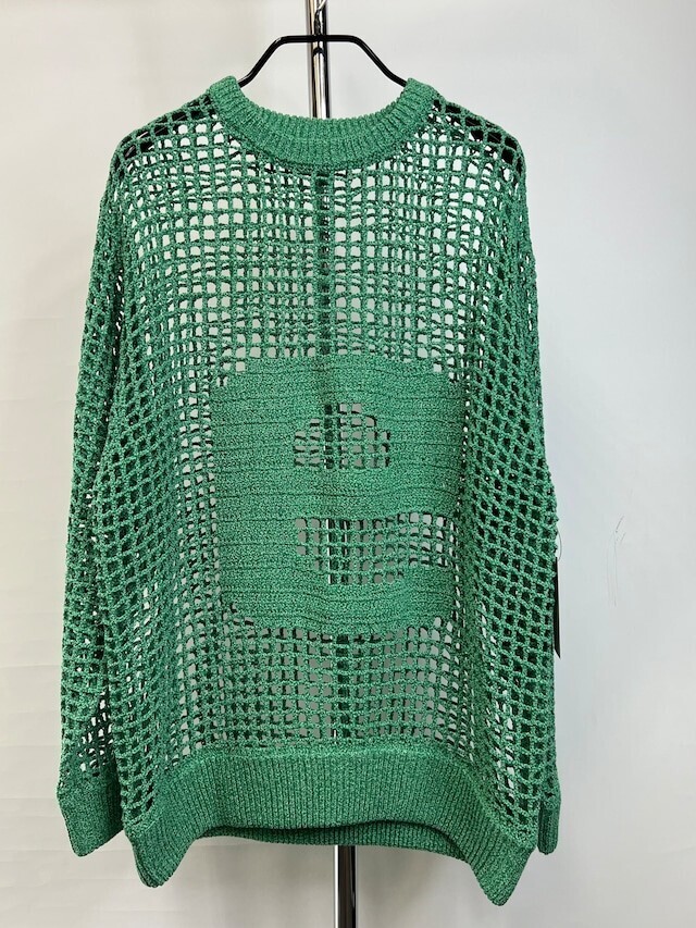 りえまま⭐️様　Vニット 半額クーポン対象】透かし編みニット 幾何学柄 サマーニット