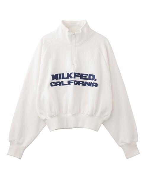 MILKFED. STAND COLLAR HALF ZIP SWEATSHIRT